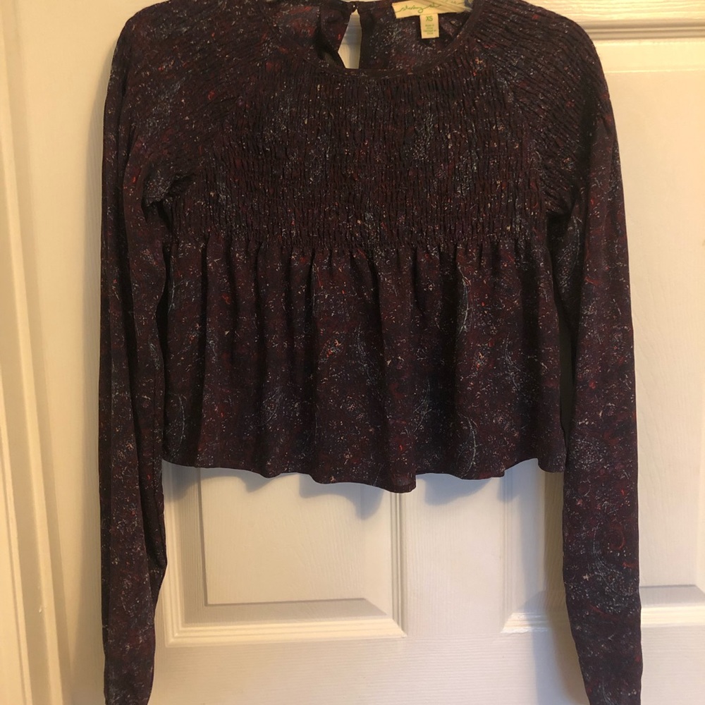 Urban Outfitters Crop Smocked Blouse